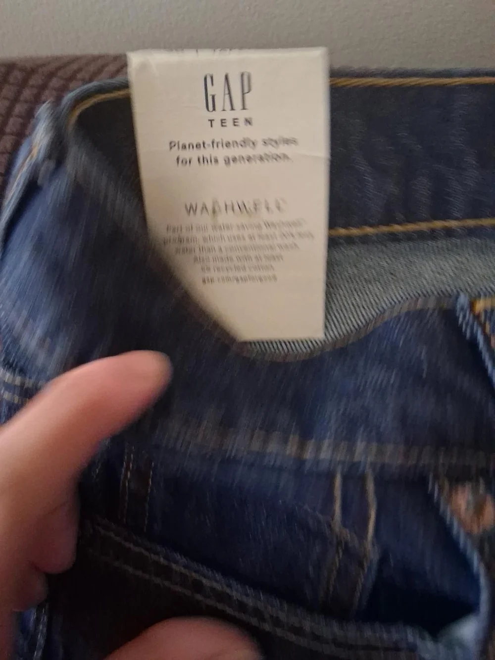 GAP Teen Straight Leg Dark Blue Denim Jeans .
